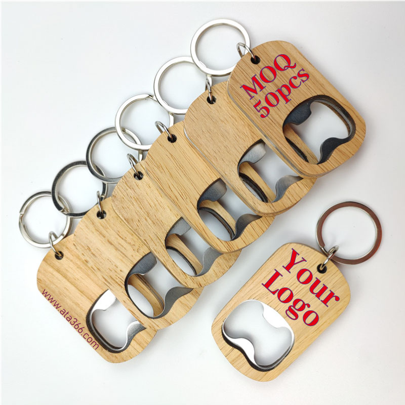NEW Wood Bottle Opener Key Cha